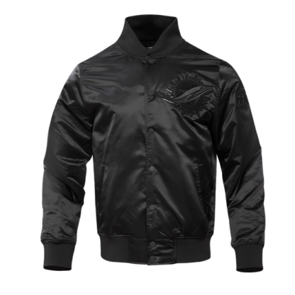 Jacket Nfl Miami Dolphins Triple Black Men'S Satin