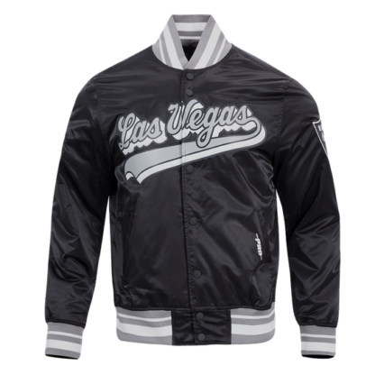 Jacket Nfl Las Vegas Raiders Script Tail Men'S Rib Satin