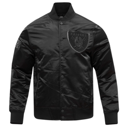 Jacket Nfl Las Vegas Raiders Triple Black Men'S Satin