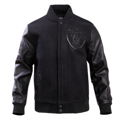 Jacket Nfl Las Vegas Raiders Triple Black Wool Men'S Varsity