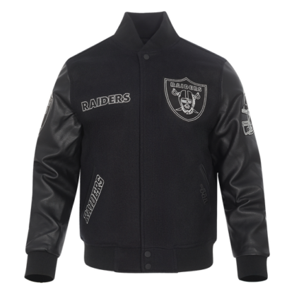 Jacket Nfl Las Vegas Raiders Black & Gold Men'S Wool Varsity