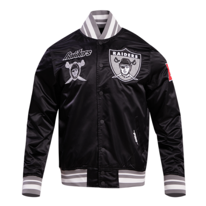 Jacket Nfl Oakland Raiders Retro Classic Men'S Rib Satin