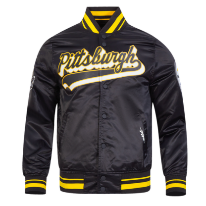 Jacket Nfl Pittsburgh Steelers Script Tail Men'S Satin