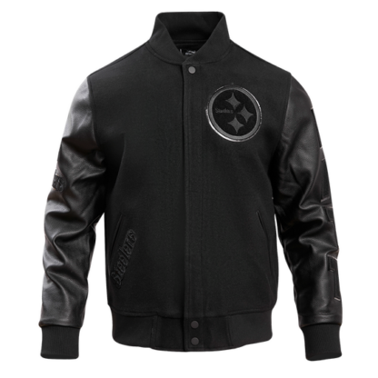 Jacket Nfl Pittsburgh Steelers Triple Black Wool Varsity