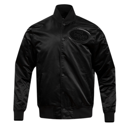 Jacket Nfl San Francisco 49Ers Triple Black Men'S Satin