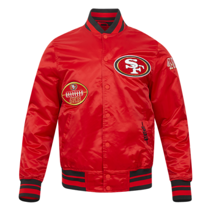 Jacket Nfl San Francisco 49Ers Old English Men'S Rib Satin