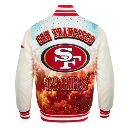 Jacket Nfl San Francisco 49Ers Sublimated Men'S Satin-White