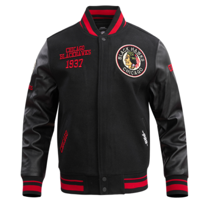 Jacket Nhl Chicago Blackhawks Retro Classic Men Wool Varsity