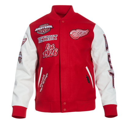 Jacket Nhl Detroit Red Wings Animal Print Wool Men'S Varsity