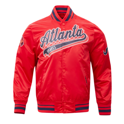 Jacket Mlb Atlanta Braves Script Tail Men'S Satin