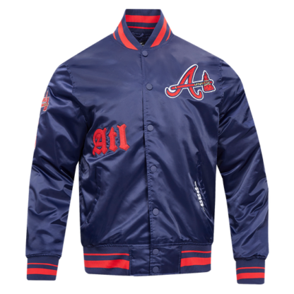 Jacket Mlb Atlanta Braves Old English Men'S Rib Satin