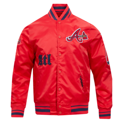 Jacket Mlb Atlanta Braves Old English Men'S Rib Satin