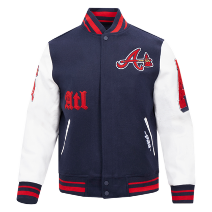 Jacket Mlb Atlanta Braves Old English Men'S Wool Varsity