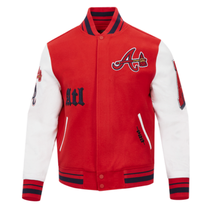 Jacket Mlb Atlanta Braves Old English Men'S Wool Varsity