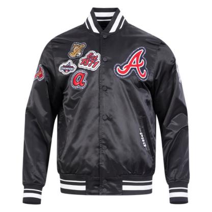 Jacket Mlb Atlanta Braves Diy Pick Stitch Men'S Rib Satin