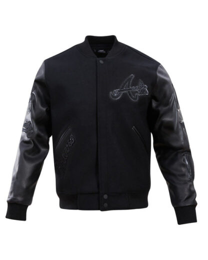 Jacket Mlb Atlanta Braves Triple Black Men'S Varsity