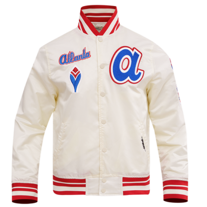 Jacket Mlb Atlanta Braves Retro Classic Men'S Rib Satin