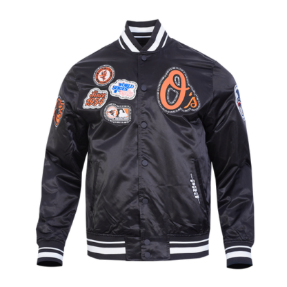 Jacket Mlb Baltimore Orioles Diy Pick Stitch Men'S Satin