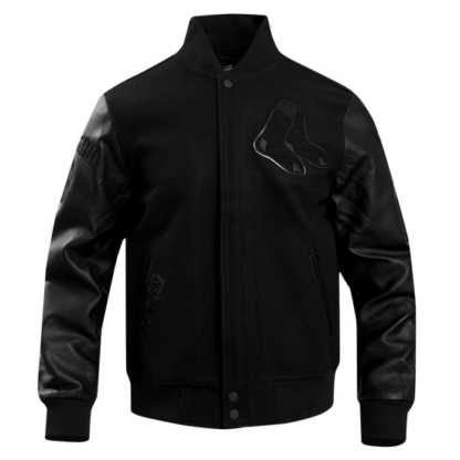 Jacket Mlb Boston Red Sox Triple Black Wool Men'S Varsity