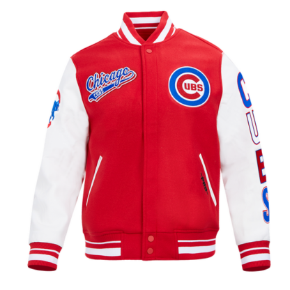 Jacket Mlb Chicago Cubs Script Tail Men'S Rib Wool Varsity