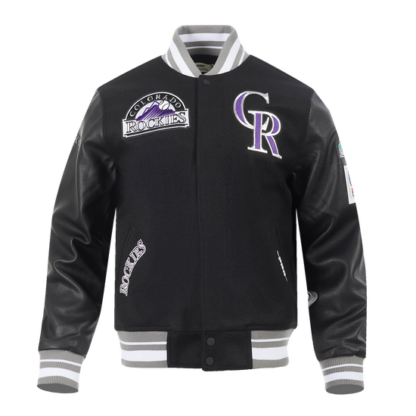 Jacket Mlb Colorado Rockies Retro Classic Men'S Rib Varsity