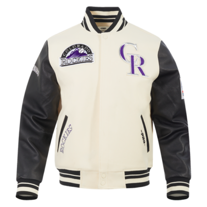 Jacket Mlb Colorado Rockies Retro Classic Men'S Rib Varsity