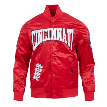 Jacket Mlb Cincinatti Reds Crest Emblem Satin