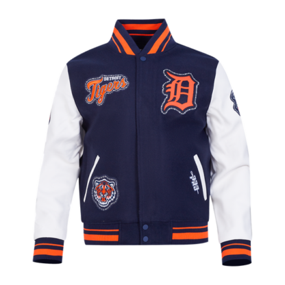 Jacket Mlb Detroit Tigers Diy Pick Stitch Men'S Wool Varsity