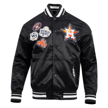 Jacket Mlb Houston Astros Diy Pick Stitch Men'S Rib Satin