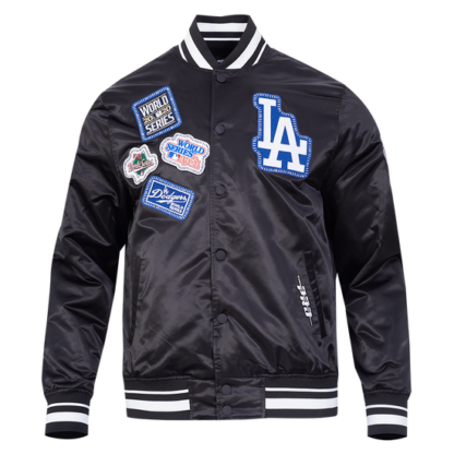 Jacket Mlb Los Angeles Dodgers Diy Pick Stitch Men'S Satin