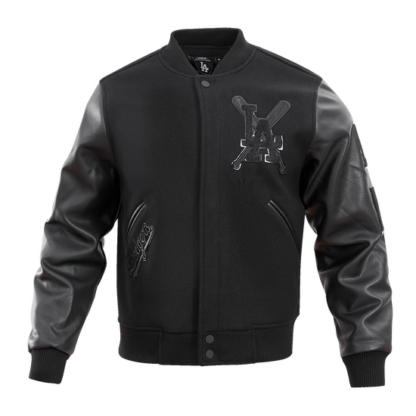 Jacket Mlb Los Angeles Dodgers Pro Triple Black Men Varsity