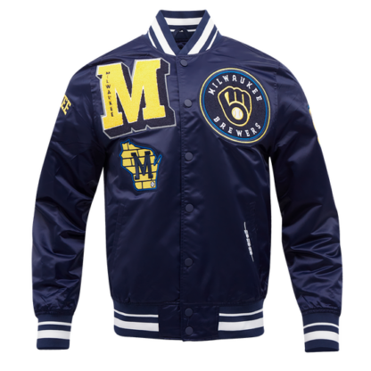 Jacket Mlb Milwaukee Brewers Mashup Men'S Rib Satin