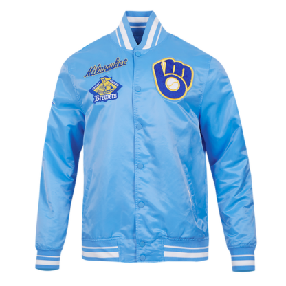 Jacket Mlb Milwaukee Brewers Retro Classic Men'S Rib Satin