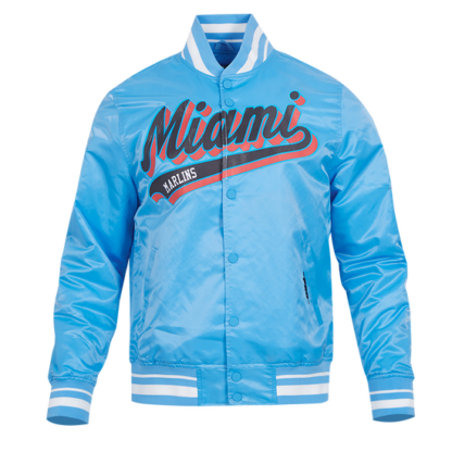 Jacket Mlb Miami Marlins Script Tail Men'S Satin