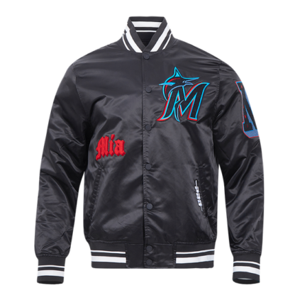 Jacket Mlb Miami Marlins Old English Men'S Rib Satin