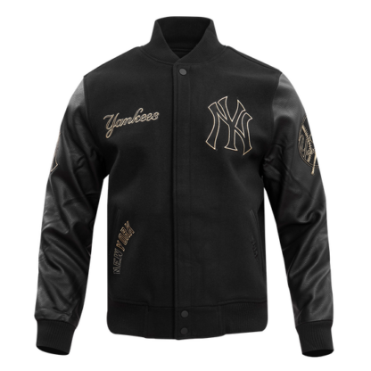 Jacket Mlb New York Yankees Black & Gold Men'S Wool Varsity