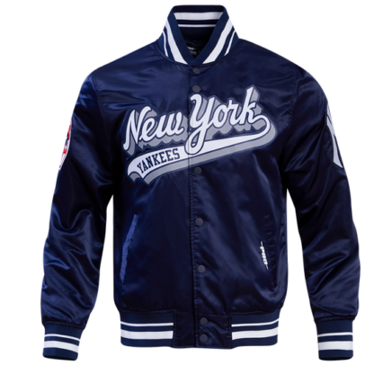 Jacket Mlb New York Yankees Script Tail Men'S Rib Satin