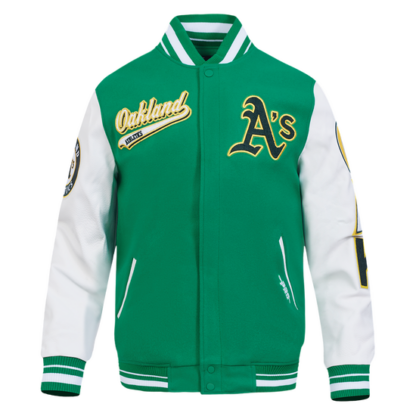 Jacket Mlb Oakland Athletics Script Tail Men'S Wool Varsity