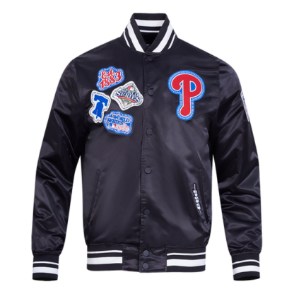 Jacket Mlb Philadelphia Phillies Diy Pick Stitch Men'S Satin