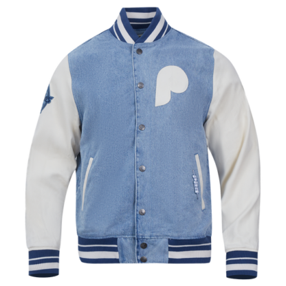 Jacket Mlb Philadelphia Phillies Varsity Blues Men'S Denim