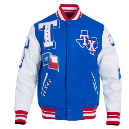 Jacket Mlb Texas Rangers Mashup Men'S Rib Wool Varsity