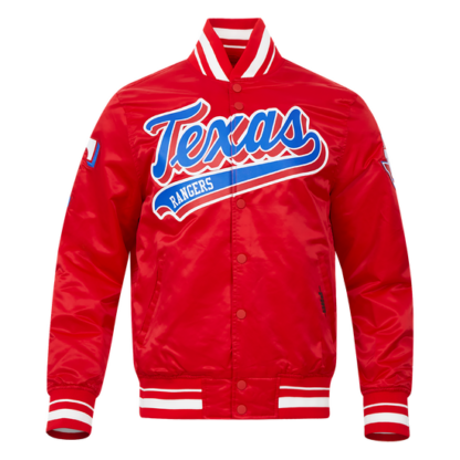 Jacket Mlb Texas Rangers Script Tail Men'S Satin