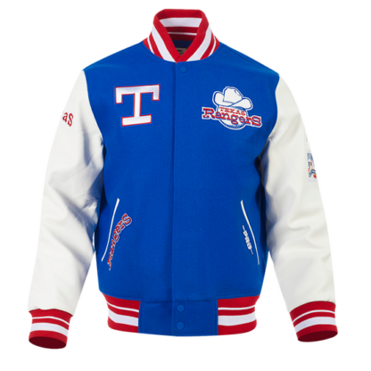 Jacket Mlb Texas Rangers Retro Classic Men'S Rib Varsity